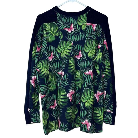 Sandrine Rose French Worker Floral Wool Blend Sweater Blue Women Medium NWT - Picture 3 of 11